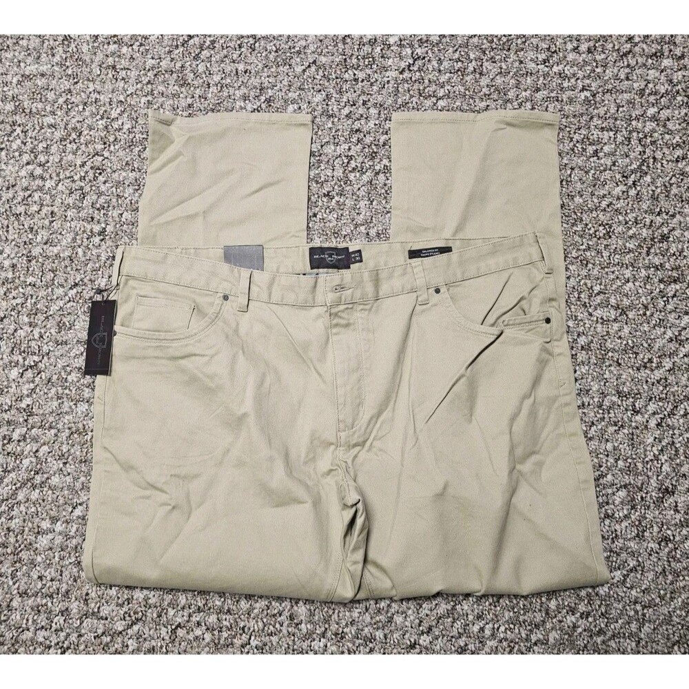 BLACK BROWN 1826 Men's Tan Beige Tailored Fit Pants 42x30 Flat Front